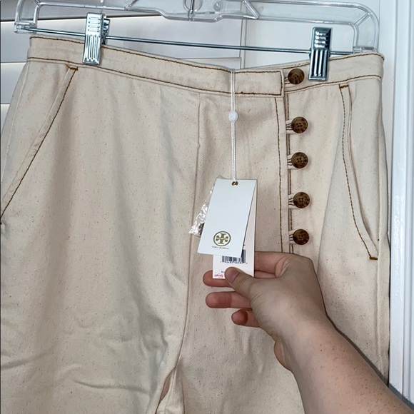 NWT Tory Burch Twill Button Front Trousers - Picture 5 of 9